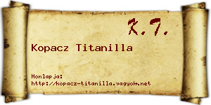 Kopacz Titanilla névjegykártya